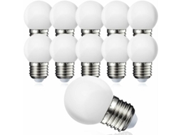 Pacote Com 10 Lâmpadas Led E27 G45 Branco Quente 3000 K 5w G45 Estrutura Em Policarbonato Fosco Não Regulável Classe Energética G Brilvibera