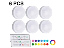 Luz Noturna com 16 Cores, Leds Substituíveis, Funciona a Bateria, Intensidade Regulável, Iluminação para Armários, Sem Fio BRILVIBERA