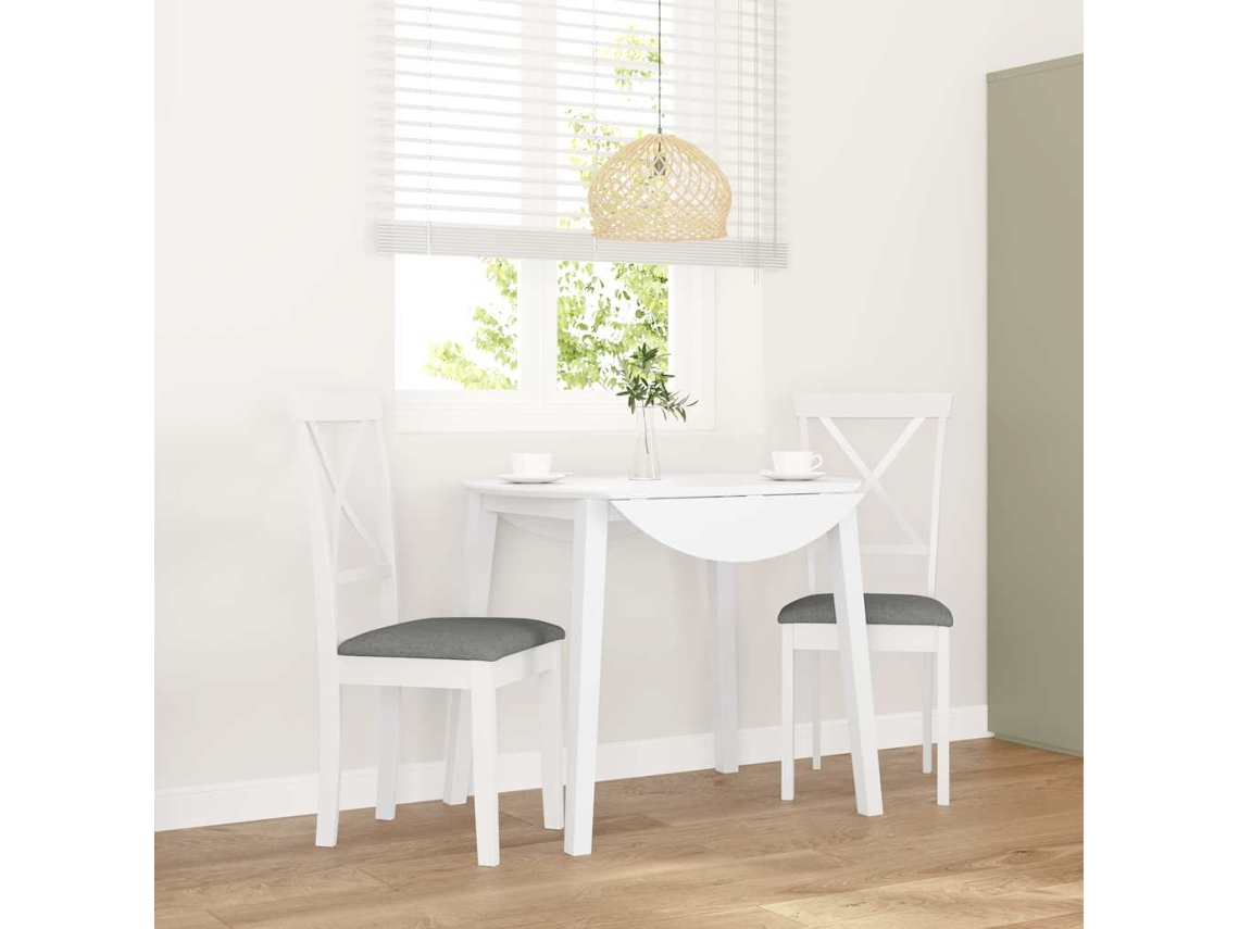 Vidaxl Cadeiras De Jantar Com Almofadões 2 Pcs Madeira Maciça Branco