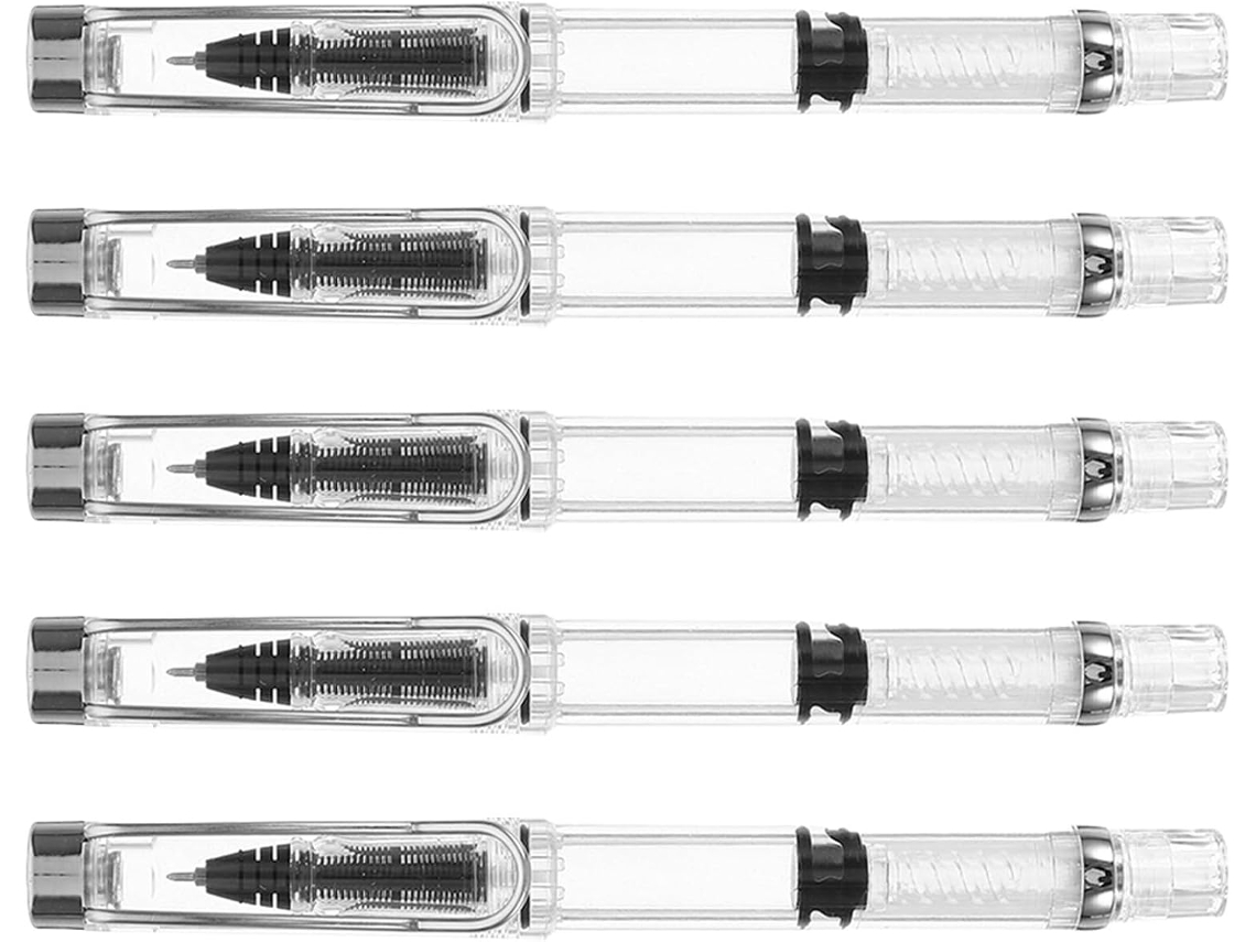 Conjunto De 5 Canetas Rollerball Com Pistão E Ponta 0,38 Mm, Feitas