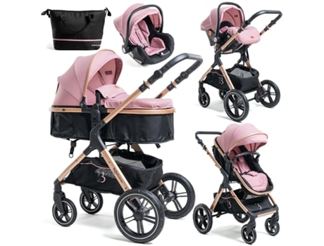 Carrinho de Bebé BEBELISSIMO Trio 3 em 1 0-22 kg (Rosa)