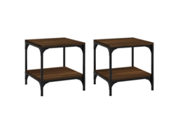 Side Table, Side Tables Vidaxl Marrom Madeira Processada (40 X 40 X 40 Cm)