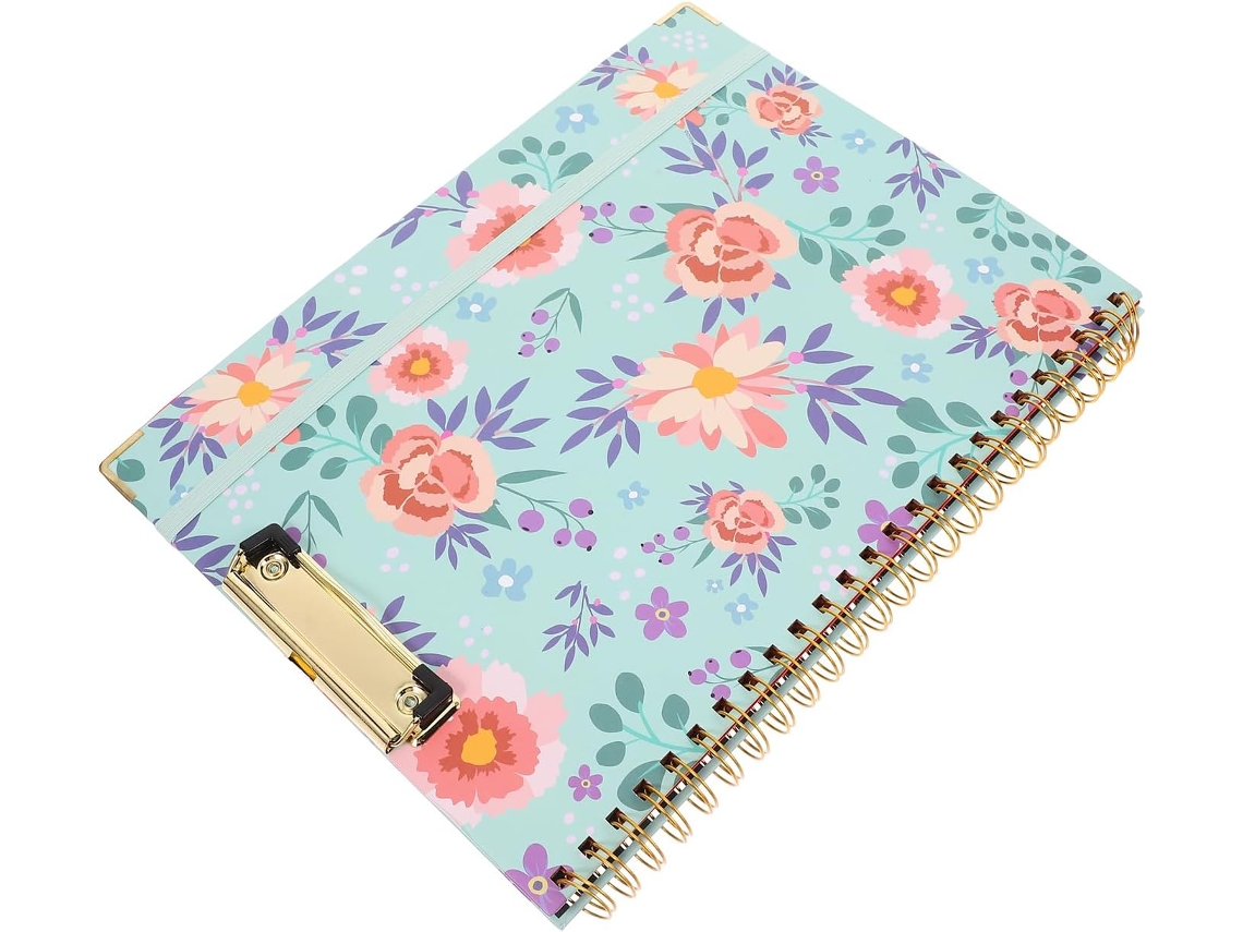 Prancheta Multifuncional Pretyzoom Em Couro Pu Verde Com Caderno Integrado, Ideal Escritório E Escola Organizador