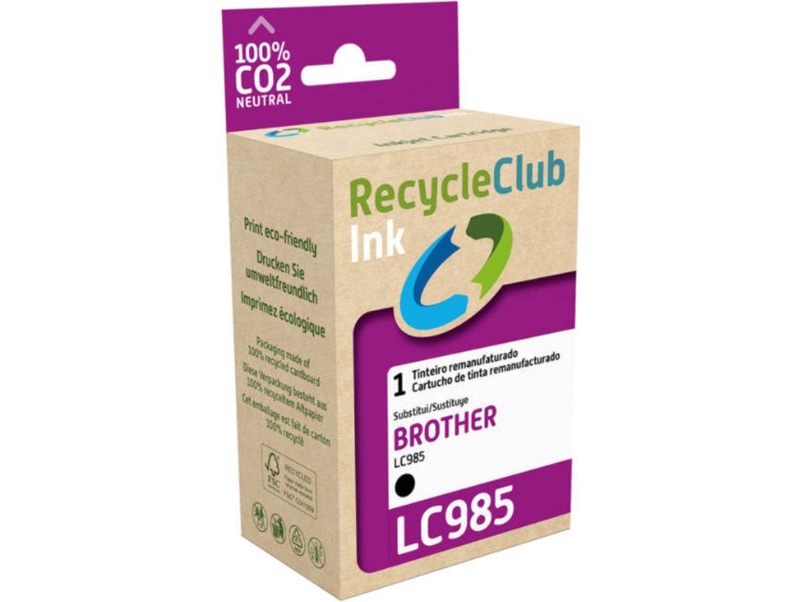 Tinteiro RECYCLECLUB LC985 Preto