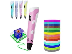 Caneta 3d Com Display Led, Carregamento Usb, Recargas De Filamento Pla De 30 Cores, Compatível Com Pla E Abs Slowmoose