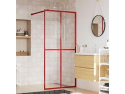 Vidaxl Divisória De Chuveiro 100x195cm Vidro Transparente Esg Vermelho