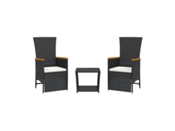 Garden Dining Set, Garden Dining Sets Vidaxl Preto Rattan / Vime (n/a)