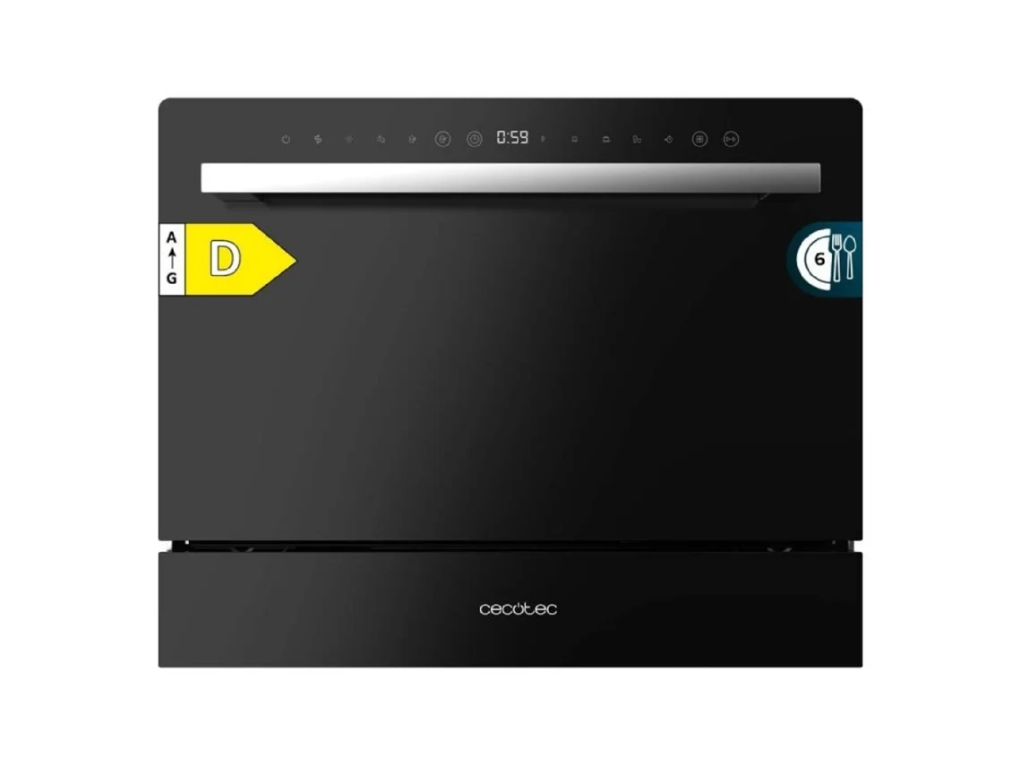 Máquina de lavar loiça para 6 talheres Bolero Aguazero 2400 Vidro Preto Cecotec