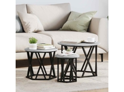 Vidaxl Mesa Lateral Empilhável 3 Pcs Cinza Sonoma