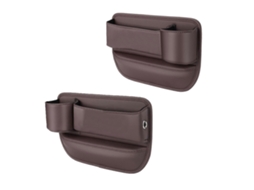 Conjunto De 2 Organizadores De Couro Para Espaço Entre Os Bancos Do Carro Com Porta-copos E Carregamento Usb Para Chery Qq Marrom