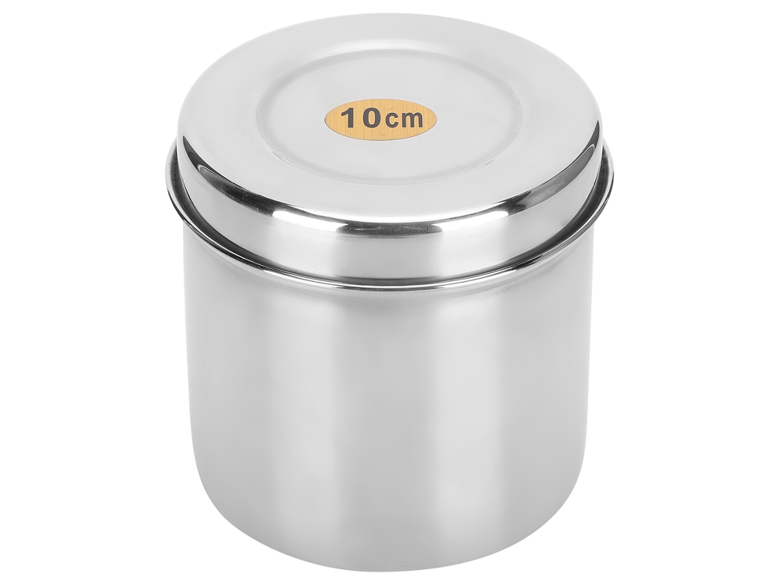 Recipiente de aço inox com tampa, para algodão, hospital, lar | MARCA