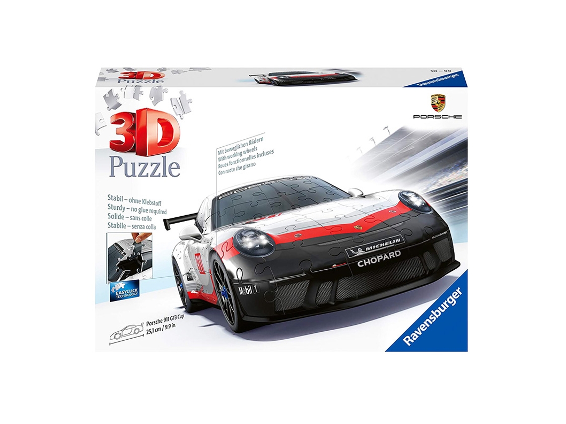 Puzzle 3D Porsche GT3 CUP RAVENSBURGER (Idade Mínima: 10 - 108 Peças)