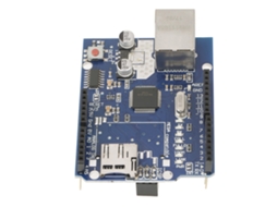 Módulo Ethernet W5100 para projetos "faça você mesmo". Placa de blindagem de rede azul.
