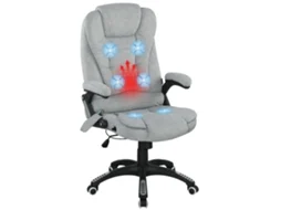 Cadeira de Escritório com 6 Pontos de Massagem, Reclinável até 130°, Aquecimento, 65x71x110 120cm, Cinza ZENCORE SERVICES