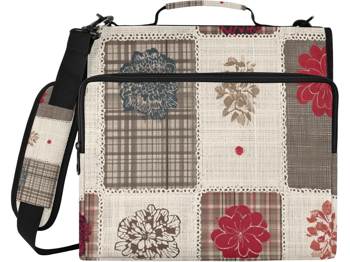 Conjunto Boho Chic de 3 aros, 1, 5 alças com alça superior e de ombro removíveis, diversas bolsas com zíper ou tamanho médio.