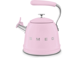 Chaleira de Aço com apito SMEG WKF01PK Rosa (2,3 L)