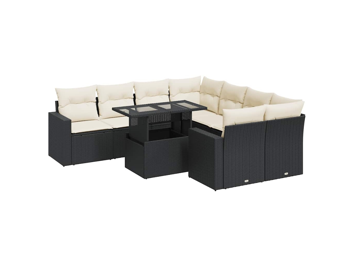 Garden Sofa Set, Garden Sofa Sets Vidaxl Preto Rattan / Vime (n/a)