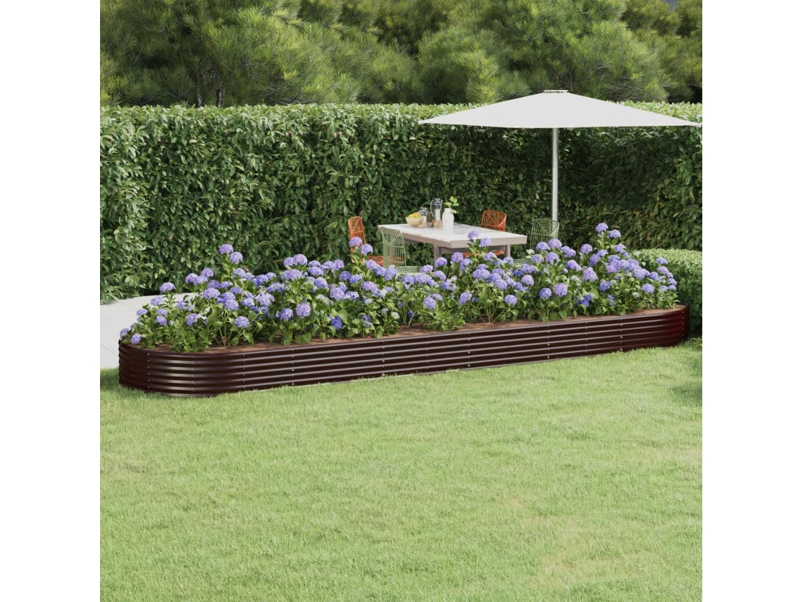 Vidaxl Canteiro Elevado Jardim 523x140x36 Aço Galvanizado Castanho