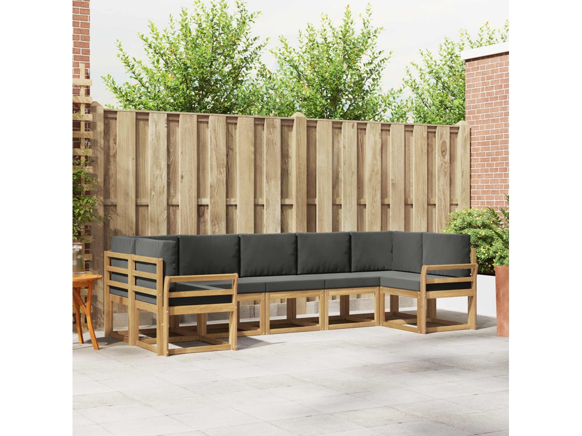 Vidaxl Conjunto De Sofás Para Exterior 7 Pcs Branco E Antracite