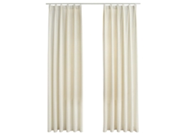 Maison Exclusive - Cortinas Blackout Com Ganchos 2 Pcs 140x245 Cm Veludo Cor Creme