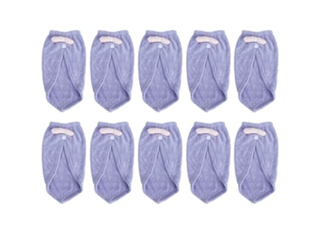 10 Peças De Toalha De Cabelo De Microfibra Grossa Para Chuveiro, Secador De Cabelo, Toalha De Banho, Toucas Enroladas, Roxo Claro