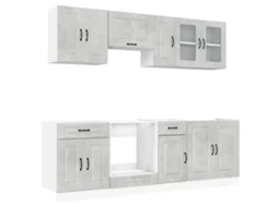 Kitchen Cabinet Set, Kitchen Cabinet Sets Vidaxl Cinzeto Madeira Processada (n/a)