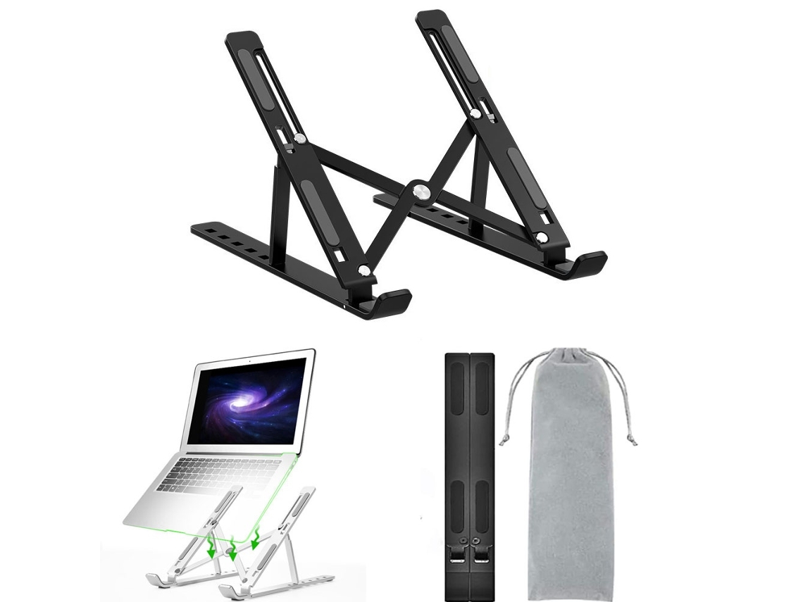 Lurelia Suporte Para Portátil 1 Unidade, Ajustável, Ergonómico, Com Ventilação, Em Liga De Alumínio, Para 10 A 15,6 Polegadas