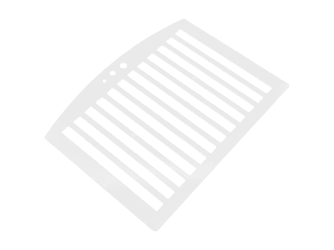 Bloco de anotações multifuncional em plástico branco, leve e fácil de transportar, ideal para estudantes.
