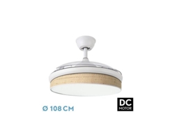 Ventilador Dc Moda 72W Branco/Light Reed 3 Lâminas FABRILAMP FABRILAMP