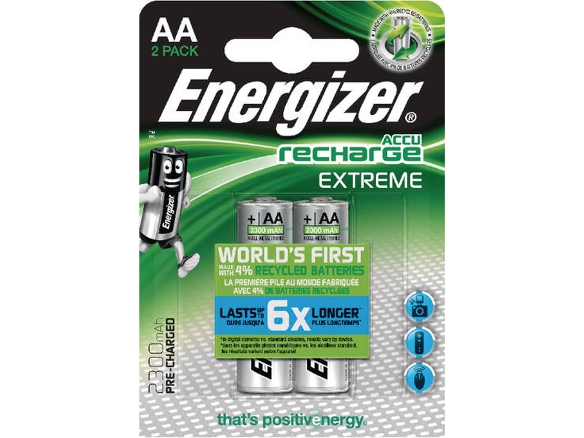 Pilhas Recarregáveis ENERGIZER Accu Recharge Extreme HR06 2300mAh (Outlet Caixa Aberta - 2 unidades)