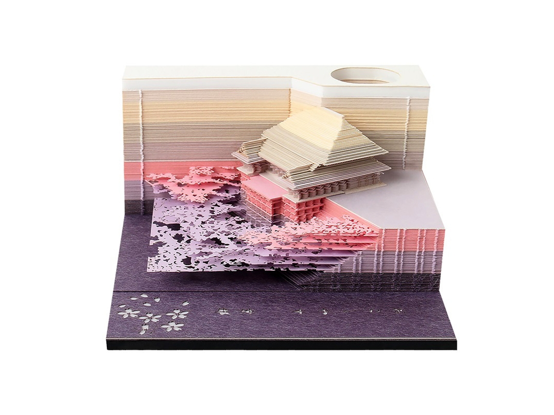 Bloco de Notas, Bloco de Notas Adesivo 3d do Templo Kiyomizudera BRILVIBERA (roxo)
