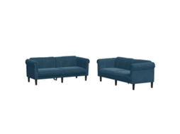 Sofa Set, Sofa Sets Vidaxl Azul Veludo (n/a)
