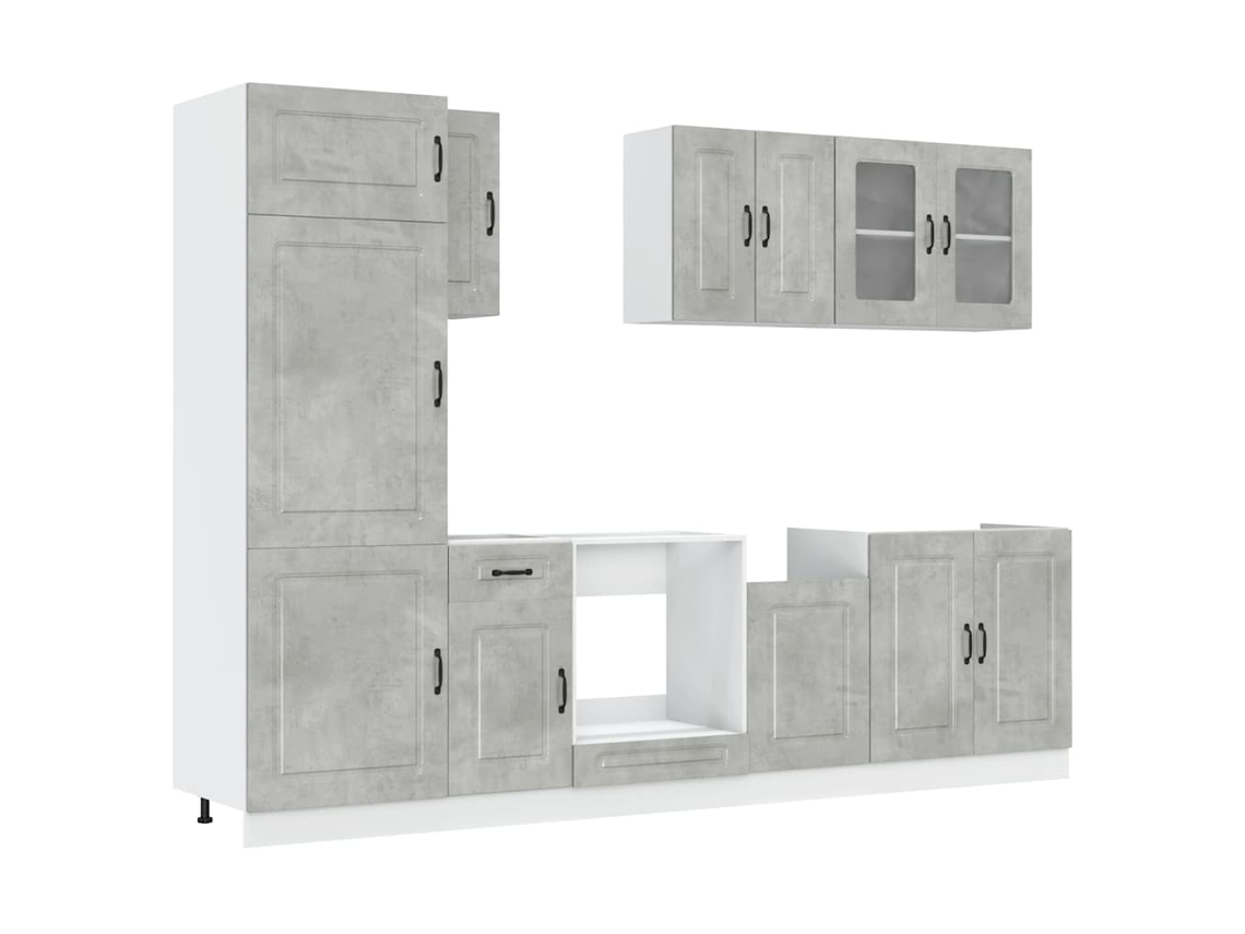 Kitchen Cabinet Set, Kitchen Cabinet Sets Vidaxl Cinzeto Madeira Processada (n/a)