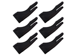 6 Peças De Luvas Para Caneta, Papel, Esboço, Desenho, Dois Dedos, Bloco Gráfico, Luvas Antitoque, Arte, Luva Slowmoose