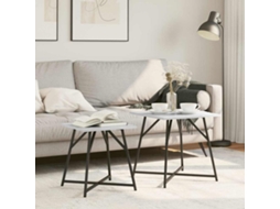 Vidaxl Conjunto De Mesas De Apoio 2 Unid. Sonoma Cinza E Preto