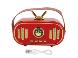 Aetheria alto falante Bluetooth Retro Portátil Mini Sem Fio Recarregável Player de Música Vermelho