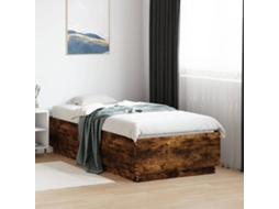 Vidaxl Estrutura Cama 90x190 Cm Derivados De Madeira Carvalho Fumado