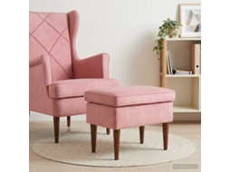 Vidaxl Pufe Para Os Pés Rosa 55 X 35 X 41 Cm Veludo
