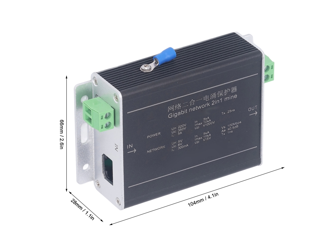 Protetor De Surto Ethernet Gigabit 2 Em 1