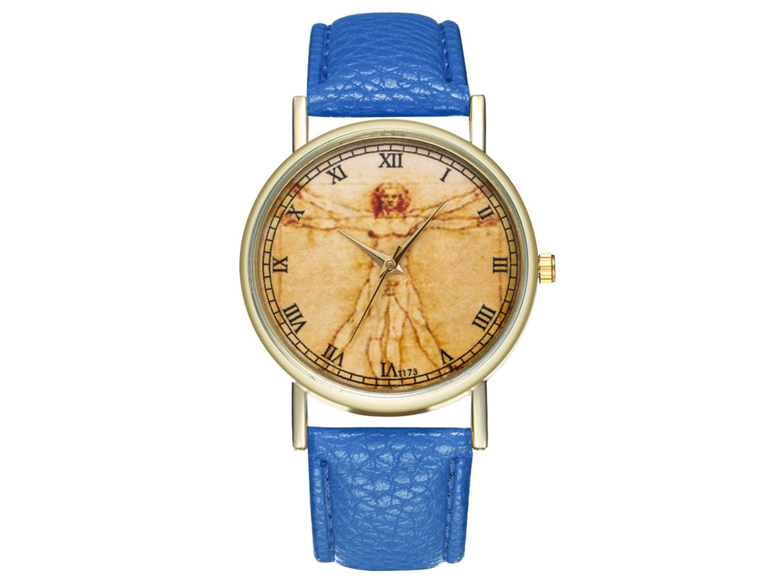 Reloj De Pulsera Analógico De Cuarzo Con Dial Redondo Para Hombre Y Mujer Zhoulianfa Azul Real