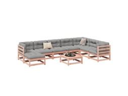 Vidaxl 9 Pcs Conjunto Sofás Jardim Madeira Abeto-de-douglas