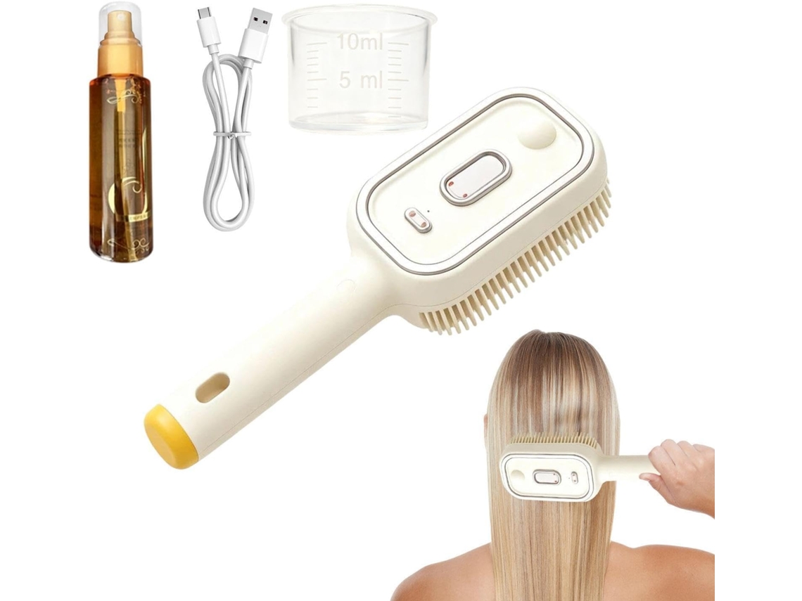 Escova De Cabelo Com Vaporizador Pente Elétrico Recarregável Sem Fio, Escova De Cabelo A Vapor Elétrica Para Mulheres
