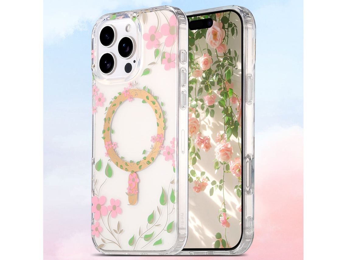 Capa Para Iphone 17 Pro Max Híbrido Transparente Rosa Czhhmart