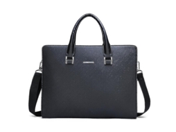 Bolsa para Portátil feminina, bolsa diagonal de couro sintético para computador, bolsa de trabalho, Gusshious preta