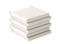 Conjunto 6 Almofadas Cadeiras Jantar 46x42x7 Cm Lavável Impermeável Creme