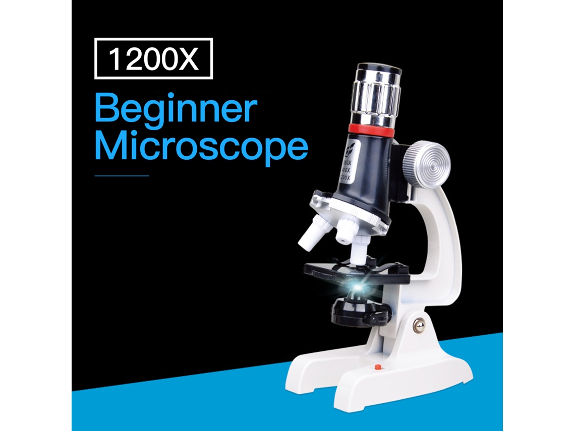 Kit De Microscópio Stem Para Crianças Com 1200x Lupa Led E Estojo Portátil