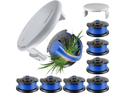 Pacote com 8 Carretéis de Fio com 2 Tampas Aparador de Grama para Ryobi Ac14rl3a/ac14hca HENTEN HOME