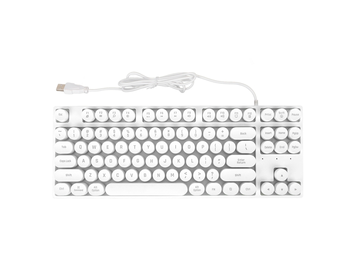 Aetheria teclado Gamer Mecânico com Fio 87 Teclas Usb Iluminação Colorida Ergonômico Branco