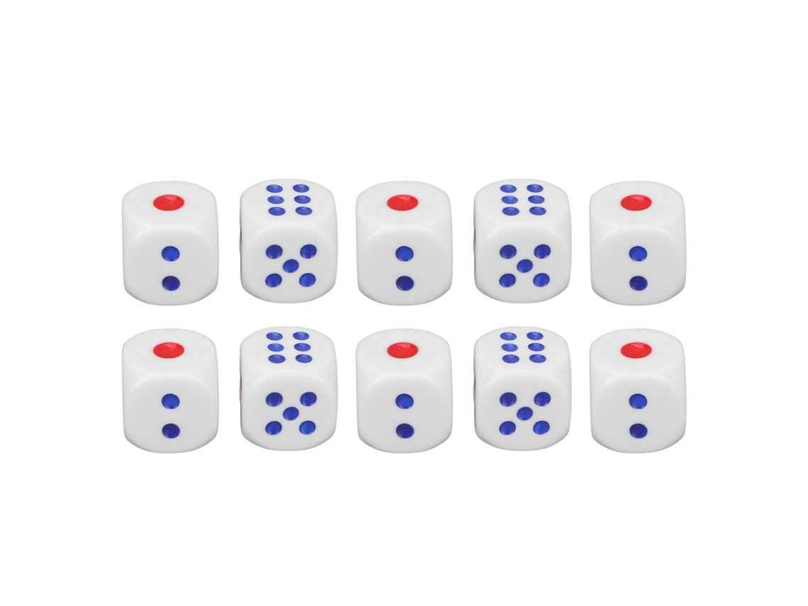 Peças de dados de 6 faces de 6 peças, seguros, portáteis, branco | S/MARCA