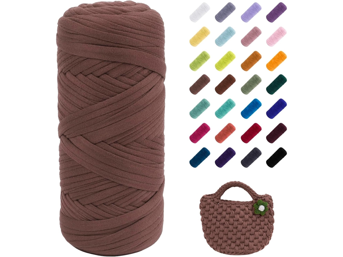 Fio Elástico De 400g Para Tricô De Camisetas, Fio Grosso Para Crochê, Para Bolsas/cestas/tapetes De Crochê, Artesanato Faça Você Mesmo Slowmoose